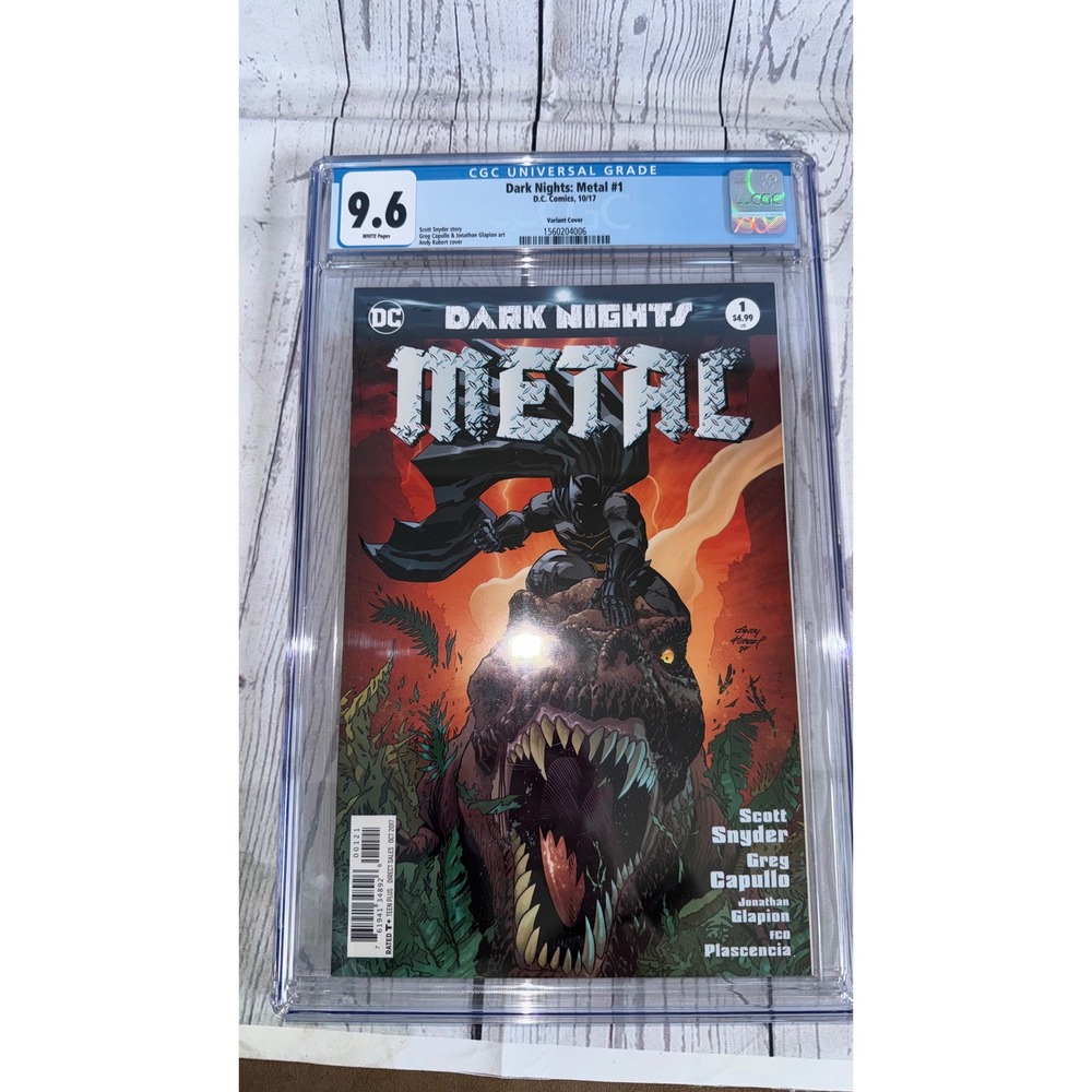 DC Comics Dark Nights Metal 1 CGC 9.6 Variant Cover Batman T-Rex 2017